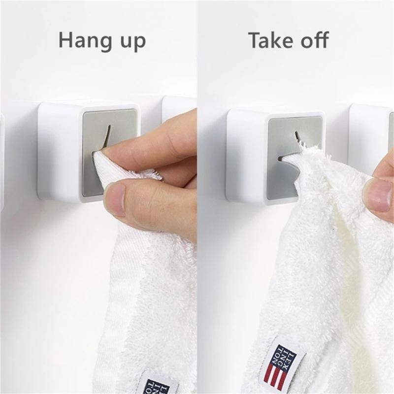 No-Drill Brass-Finish Towel Hook