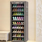 Stacked Shoe Organizer with Fabric Shelves