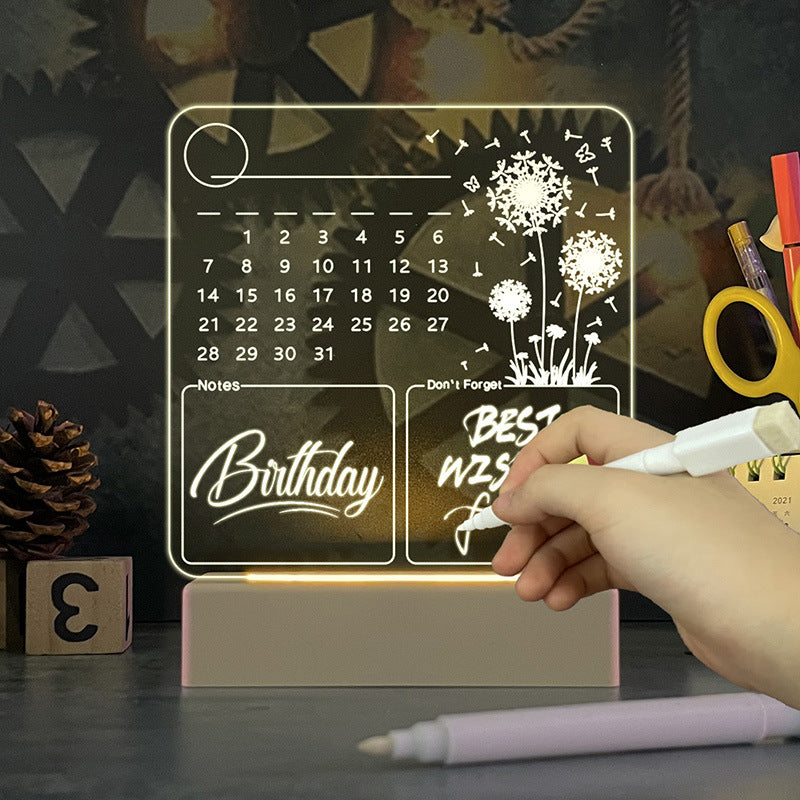 LED Acrylic Calendar Memo Board