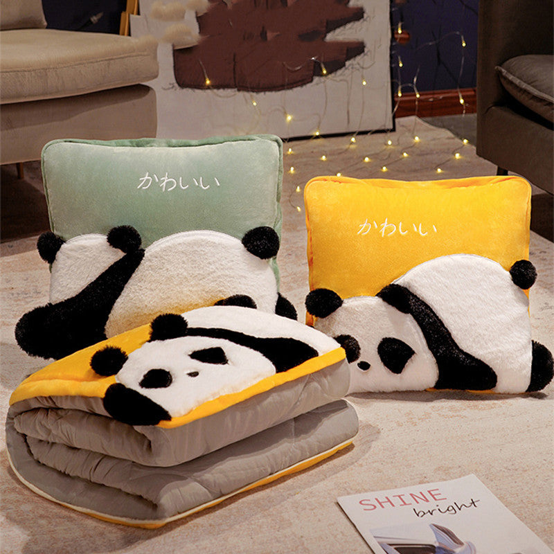 Panda Play Pillow Blanket