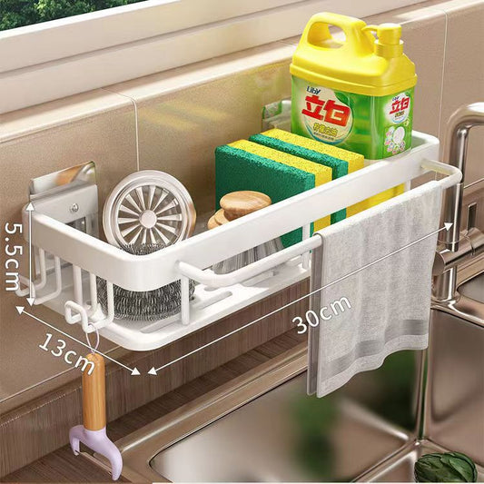 Wall-Mounted Rag Storage with Drain